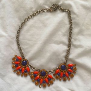J.Crew Statement Necklace - Orange and Navy